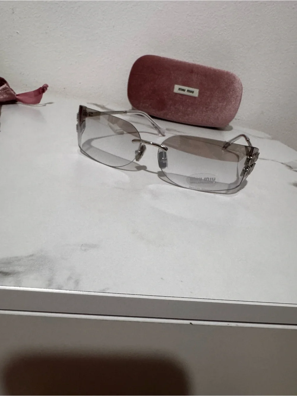 Miu Miu Rimless 2YK style  Sunglasses SIlver